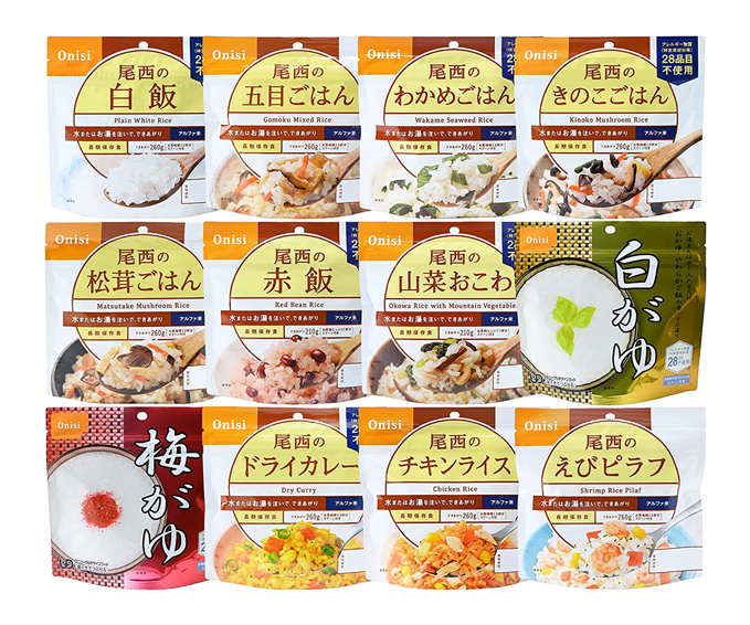 尾西食品 アルファ米12種類セット (非常食・保存食)